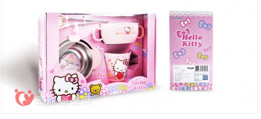 Hello Kitty儿童不锈钢餐具 让宝宝粉红心爆棚的餐具