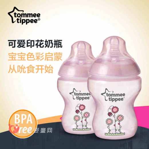 汤美天地“母乳自然”防胀气宽口径PP奶瓶 启蒙宝宝对于色彩的辨识
