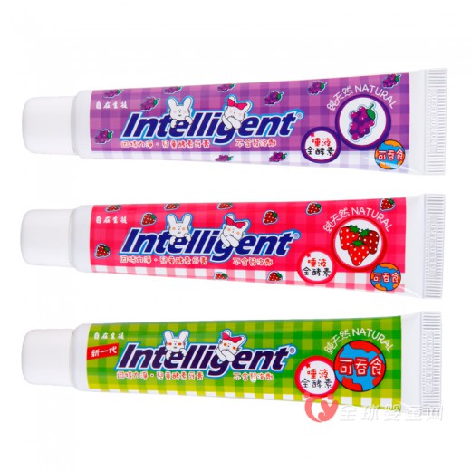 因特力淨儿童不含氟牙膏 天然酵素可吞食的儿童牙膏