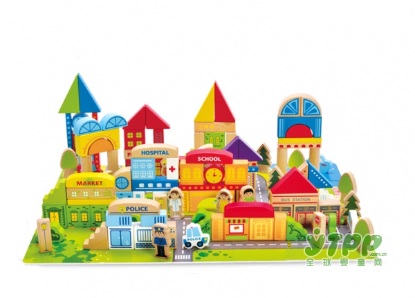 Hape城市情景积木  可玩可学超有趣时尚益智玩具