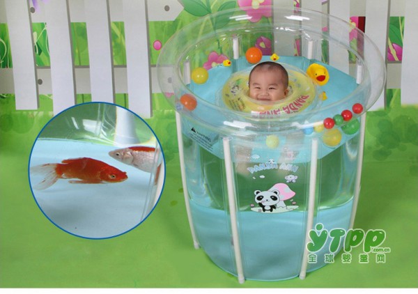 漫谱支架式婴儿透明游泳池 宝宝能咬的健康游泳池