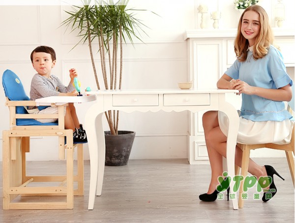 博比龙无漆实木儿童餐椅适用0-10岁儿童成长所需