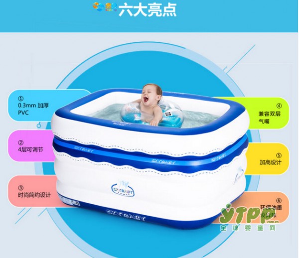思贝方形儿童充气婴儿游泳池 一款有效、合理、科学婴儿泳疗保健器材