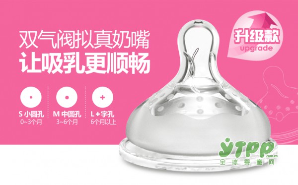 小白熊嬰兒仿母乳硅膠奶嘴　雙氣閥擬真奶嘴