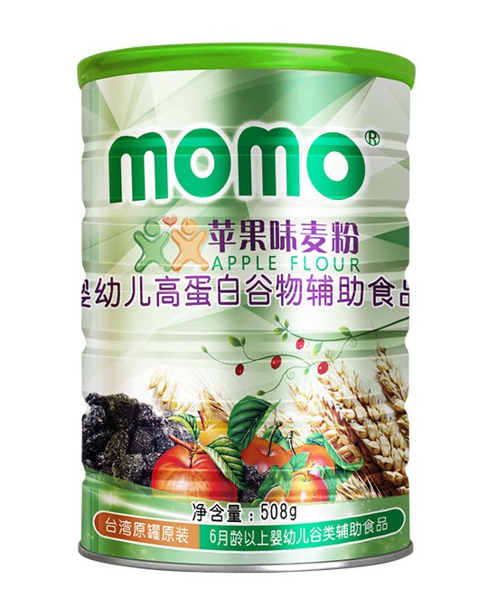 momo婴幼儿高蛋白谷物辅助食品-苹果麦粉