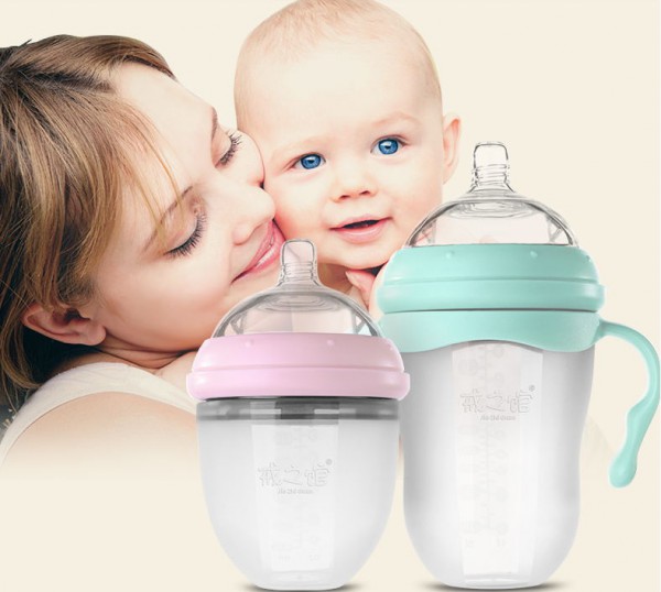 戒之馆婴儿宝宝奶瓶 硅胶新生儿宽口径吸管奶瓶