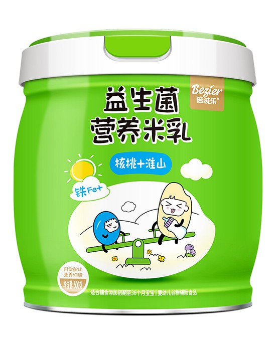 倍滋乐辅食天然营养：营养米乳系列  口感细腻让宝宝摄入更全面营养