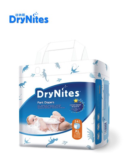 美国DryNites洁纳斯婴儿纸尿裤 品质保证能吸干爽还透气