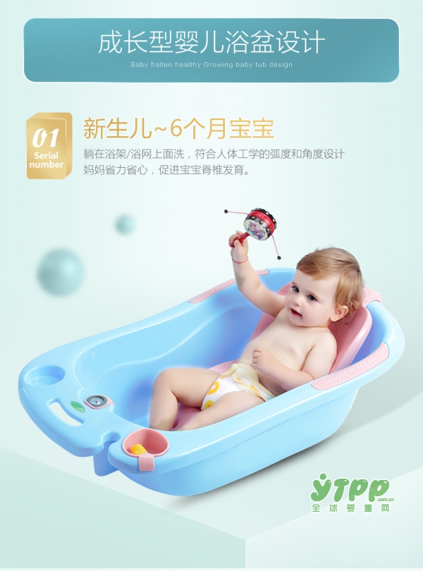 0-6个月宝宝洗澡使用什么浴盆好 小哈伦婴儿感温浴盆