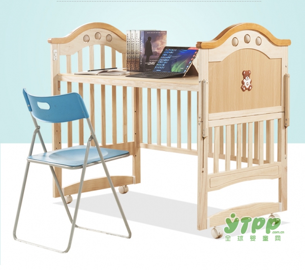 吉米帕克实木拼接多功能摇篮婴儿床    一床多用性价比高