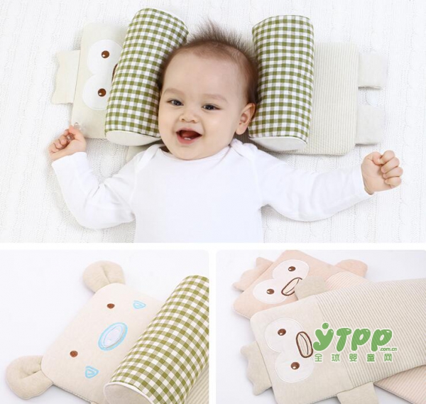 0至3岁婴童荞麦壳定型枕 防偏头防翻滚 矫正头型