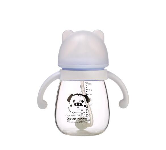 馨菲宝贝熊猫宽口径晶钻玻璃奶瓶 专为宝宝健康成长和科学喂养设计