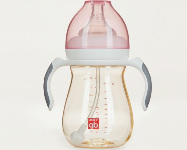 gb好孩子婴儿奶瓶 ppsu宽口径吸管带手柄宝宝奶瓶
