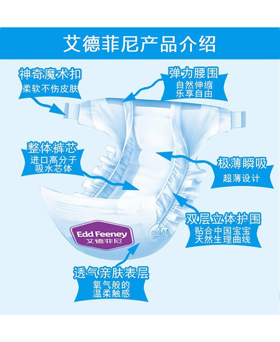 艾德菲尼紙尿褲 專利棉芯更柔軟 極薄瞬吸 給寶寶專屬的呵護