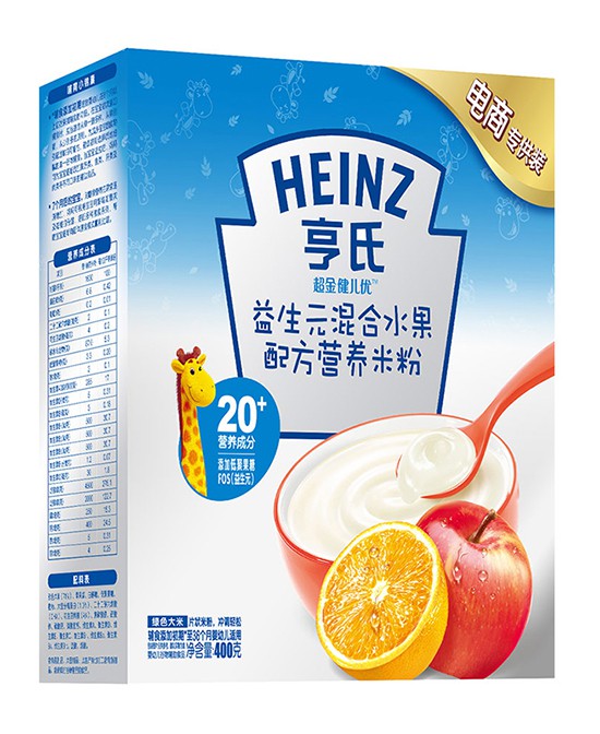 亨氏益生元混合水果配方营养米粉 为宝宝提供专业科学的营养
