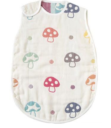 Hoppetta婴儿蘑菇纱布背心式防踢睡袋  空调房防着凉•柔软透气