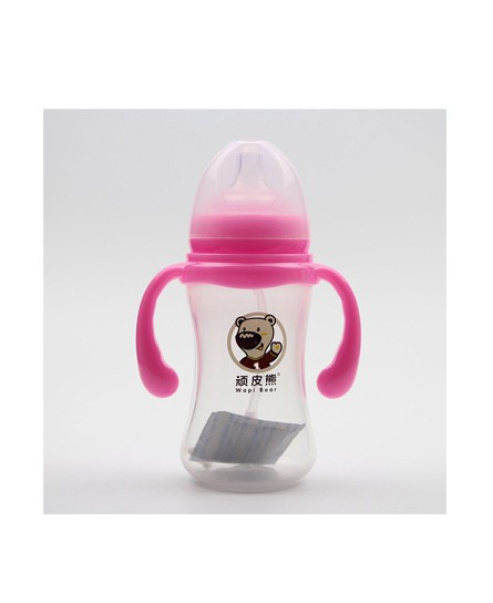 顽皮熊安全防胀气宽口卡腰pp奶瓶健康耐用 宝宝的贴心“饭碗”
