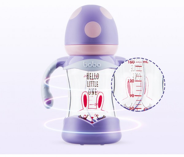 玻璃奶瓶有什么好处  bobo乐儿宝防胀气优晶玻璃奶瓶轻盈小巧培养宝宝自主喝奶