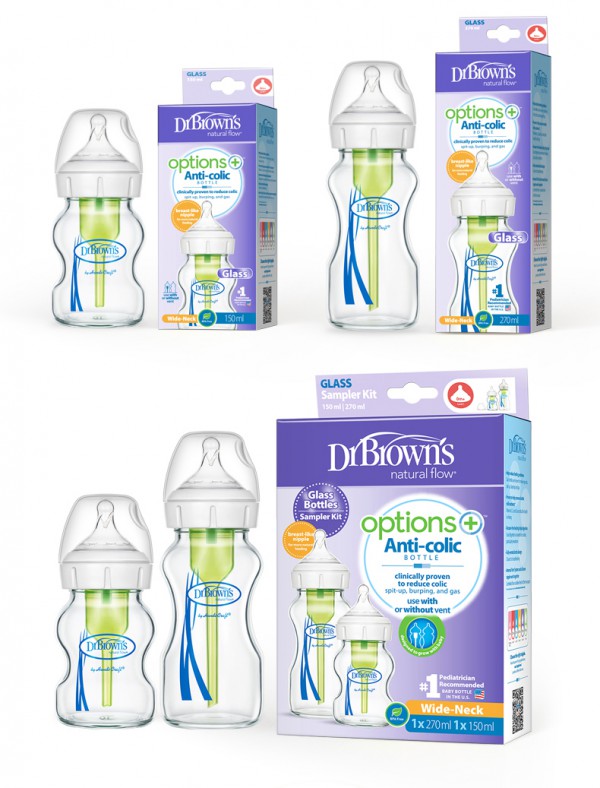 布朗博士婴儿防胀气宽口径玻璃奶瓶 爱宝选升级版•减少宝宝胀气减少呛奶