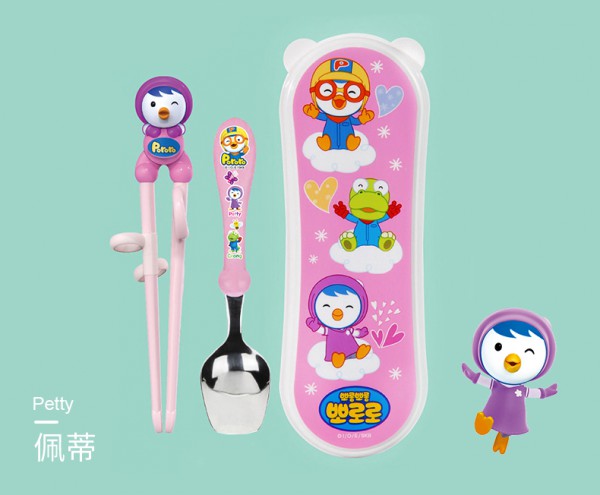 啵乐乐儿童筷子勺子餐具套装    外出携带·便捷卫生