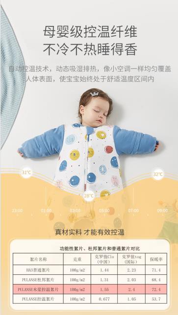 可优比婴儿睡袋 抗菌透气·恒温保暖 好动宝宝制定四季舒睡的方案