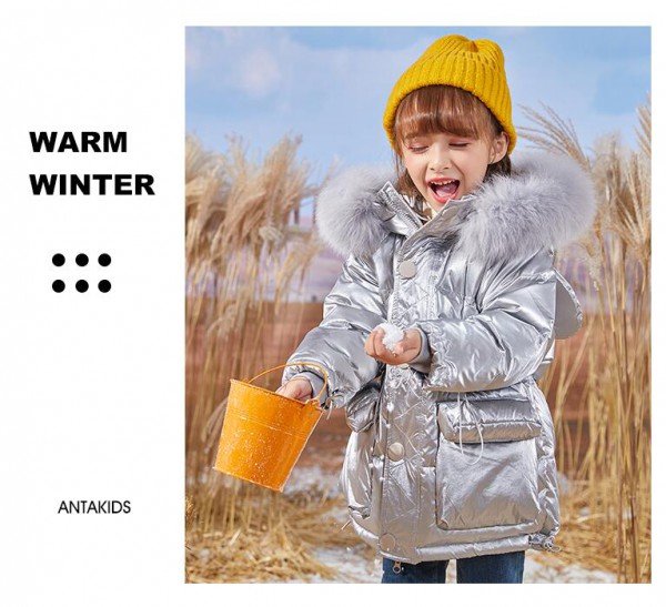 喜安优童装品牌|儿童中长款羽绒服     自带防风帽更保暖