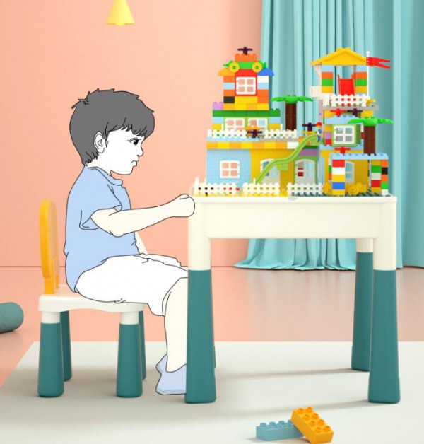 儿童益智拼装大颗粒积木  早教游戏桌就选萌宝宝