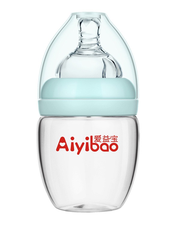 爱益宝宽口新款蛋形玻璃奶瓶   小巧设计至臻品质