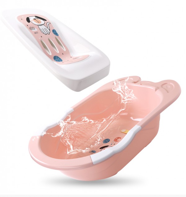 日康婴儿宝宝防滑洗澡盆    科学曲度躺板·保护柔嫩脊椎