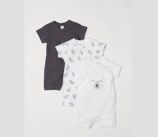 HM童装婴儿连体衣  2020夏季满月服薄棉宝宝爬服