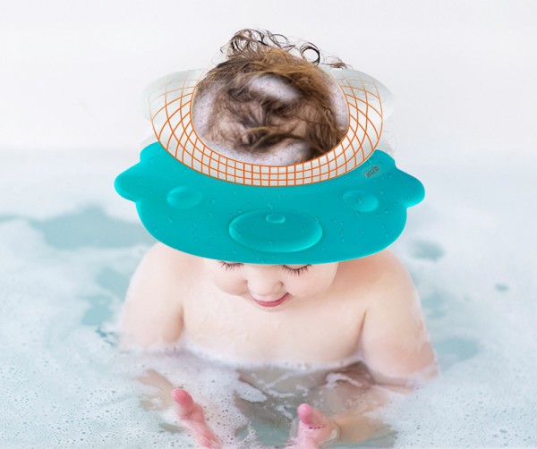 KUB可优比宝宝可调节防水护耳洗头帽    洗头不闹享受舒适