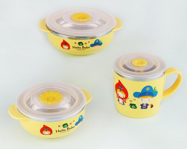 乐扣乐扣儿童餐具不锈钢碗  韩国原装进口 304不锈钢方便·实用