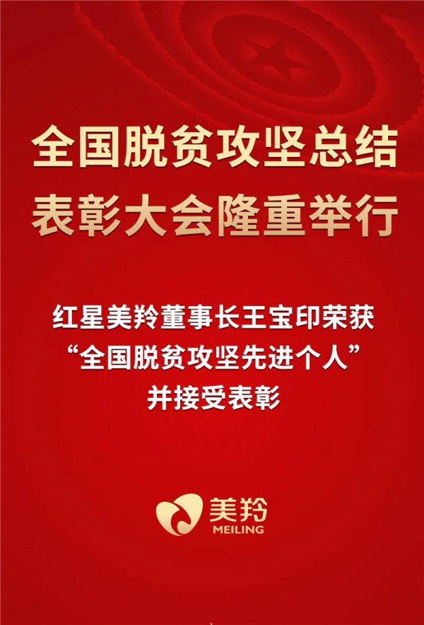 红星美羚董事长王宝印荣获“全国脱贫攻坚先进个人”