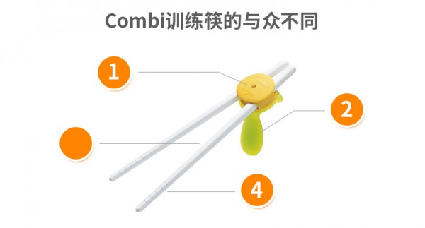 Combi康贝儿童训练学习筷   三步掌握用筷技巧