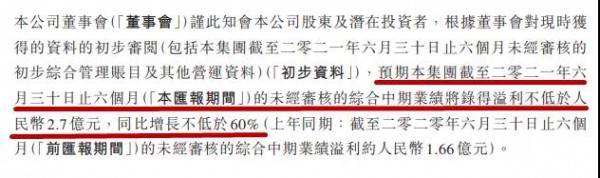 中国圣牧2021上半年财报：预计中期溢利不低于2.7亿元，同比增长不低于60%