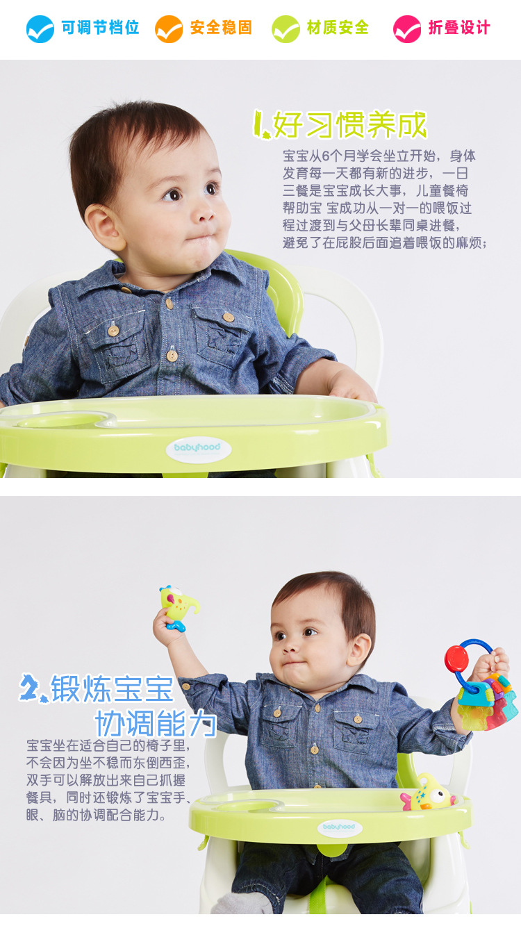 世纪宝贝婴儿可折叠餐椅,产品编号36167