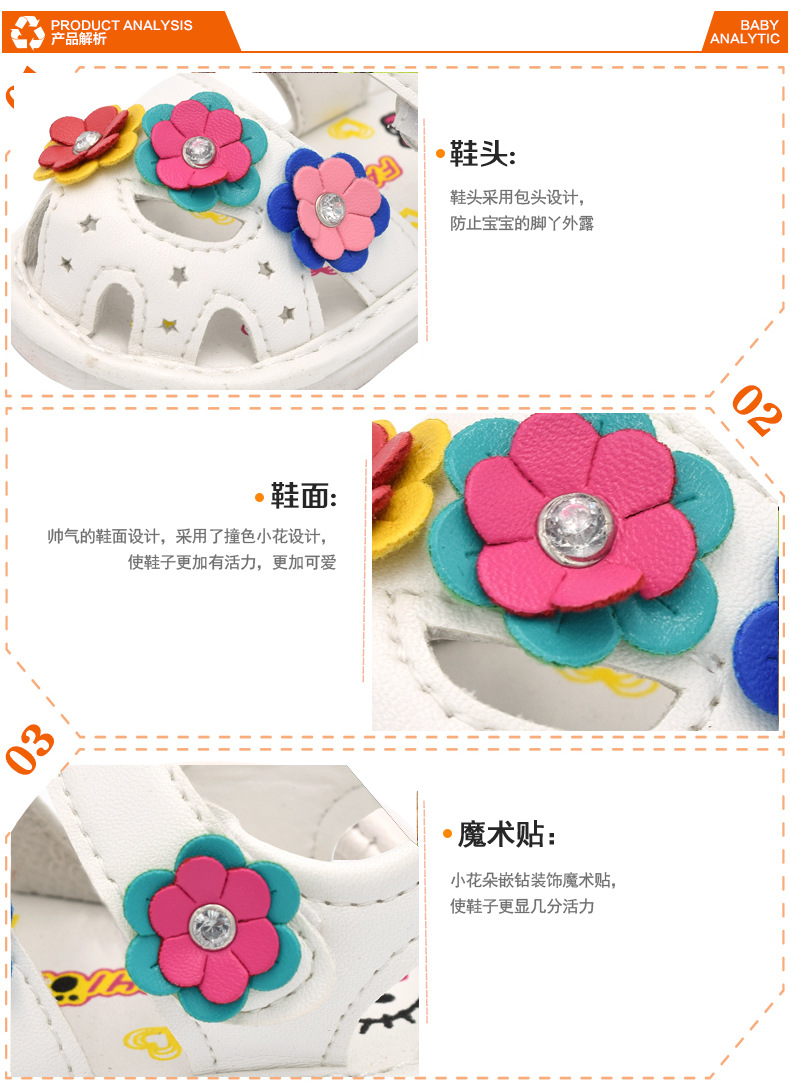 森然韩国小花朵宝宝鞋,产品编号36564