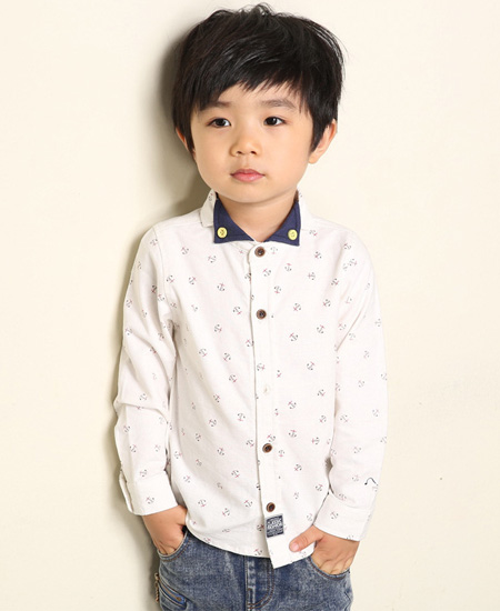 吉乐蝈秋款童装韩版儿童长袖纯棉衬衫