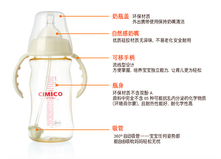 聪明星	-	CIMICO聪明星PES奶瓶,产品编号38441
