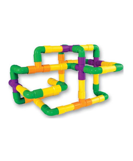 七色花益智玩具拼装积木管道