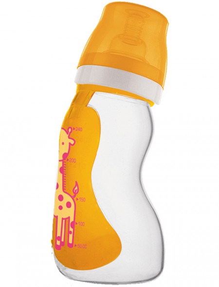 华林贝比奶瓶全硅胶奶瓶240cc(弧形连接盖)代理,样品编号:28238