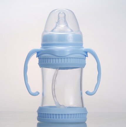 贝婴奇奶瓶带硅胶底座防爆晶钻玻璃奶瓶代理,样品编号:28576