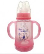 可娃标口径双层保护晶钻玻璃奶瓶120ML