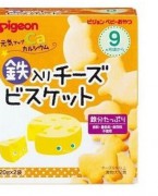 日本 贝亲/pigeon 高钙加铁奶酪芝士动物饼干