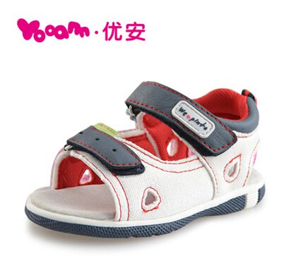 优安男女儿童鞋帆布猪皮婴儿鞋1-3岁宝宝凉鞋夏款学步凉鞋