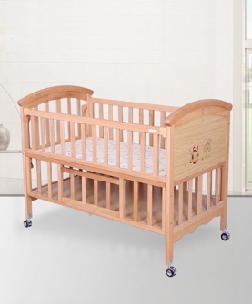 高档多功能环保榉木婴儿床