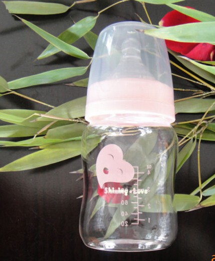 阳光之爱奶瓶弧形宽口高硼硅玻璃奶瓶弧形宽口吸管奶瓶代理,样品编号:31525