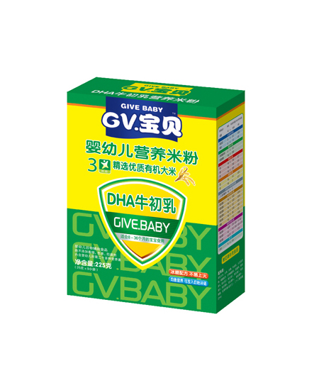 GV宝贝营养品DHA牛初乳婴幼儿营养米粉代理,样品编号:34896