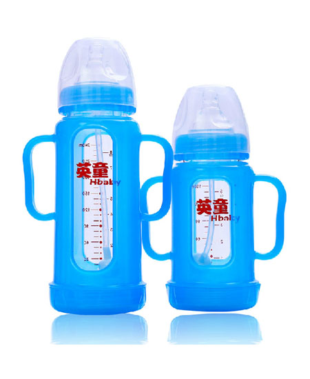 英童婴儿防胀气宽口高硼硅婴儿玻璃奶瓶代理,样品编号:35547