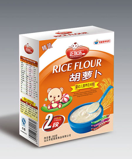 正保乐胡萝卜营养奶米粉盒装260g2段代理,样品编号:42804